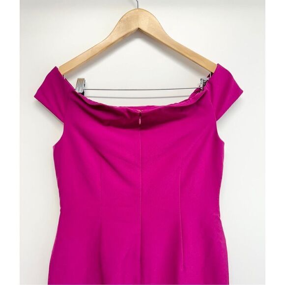 Lauren Ralph Lauren Dress Size 8‎ Pink Crepe Off Shoulder Back Zip Knee Length - Picture 8 of 13